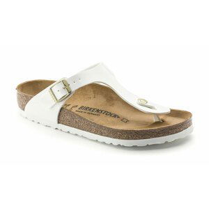 Birkenstock Gizeh BF Patent White Narrow Fit biele 1005300