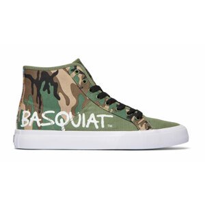 DC Shoes x Basquiat Manual High-Top Camo Shoes -10 zelené ADYS300687-BLM-10