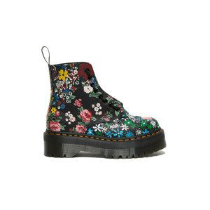 Dr. Martens Sinclair Floral Mach Up Leather Platform Boots 6 čierne DM27128001-6