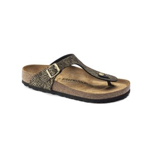 Birkenstock Gizeh BS Shiny Python Black svetlohnedé 1018464