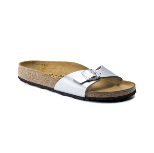 Birkenstock Madrid Birko-Flor Silver Narrow Fit šedé 40413