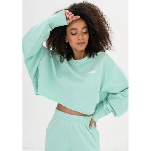 Oversize crop mikina MOSQUITO v mentolovej farbe