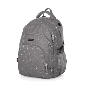 Študentský batoh OXY SCOOLER Grey geometric