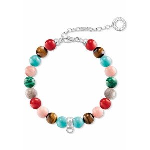 Thomas Sabo Náramok 'Bunt, X0223-952-7-L18'  tyrkysová / zelená / svetloružová / červená / strieborná