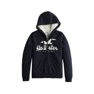 HOLLISTER Tepláková bunda 'CORE LOGO SHERPA'  námornícka modrá