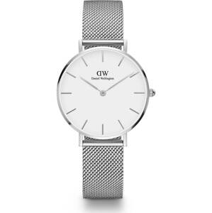 Daniel Wellington Analógové hodinky 'Petite Sterling S White'  strieborná / biela