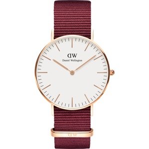 Daniel Wellington Analógové hodinky 'Classic 36 Roselyn'  ružové zlato / ohnivo červená / biela