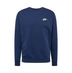 Nike Sportswear Športová mikina 'Club Fleece'  námornícka modrá / biela