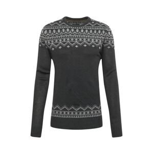 BLEND Sveter 'Knit Pullover'  antracitová / sivá melírovaná