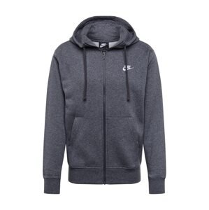 Nike Sportswear Tepláková bunda 'Club Fleece'  tmavosivá / biela