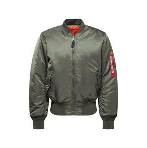 ALPHA INDUSTRIES Prechodná bunda  tmavozelená / červená / biela