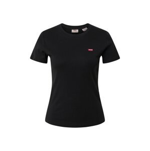 LEVI'S ® Tričko 'Rib Baby Tee'  červená / čierna / biela