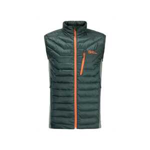 JACK WOLFSKIN Športová vesta 'Routeburn Pro'  tmavozelená / oranžová