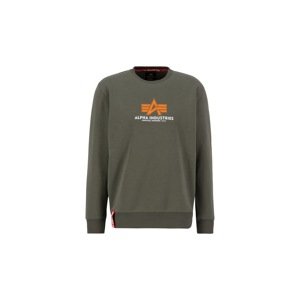 ALPHA INDUSTRIES Mikina  olivová / neónovo oranžová / biela