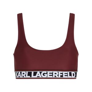 Karl Lagerfeld Bikinový top  merlotová / biela