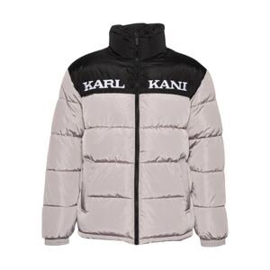Karl Kani Zimná bunda 'Essential'  svetlosivá / čierna / biela