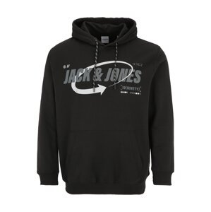 Jack & Jones Plus Mikina  sivá / čierna / biela