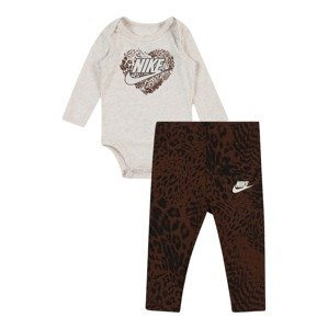 Nike Sportswear Set  béžová melírovaná / tmavohnedá / čierna