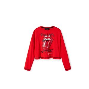 Desigual Tričko 'THE ROLLING STONES'  červená / čierna / biela melírovaná