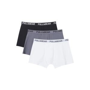 Pull&Bear Boxerky  sivá / čierna / biela