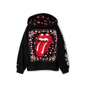 Desigual Mikina 'THE ROLLING STONES'  červená / čierna / biela