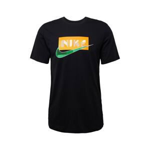 Nike Sportswear Tričko  trávovo zelená / oranžová / čierna / biela