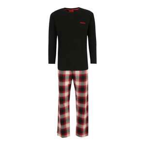HUGO Dlhé pyžamo  červená / čierna / biela