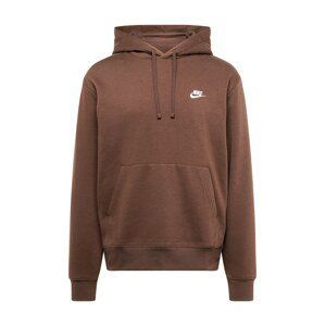 Nike Sportswear Mikina 'Club Fleece'  hnedá / biela