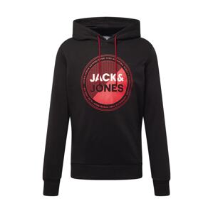 JACK & JONES Mikina 'LOYD'  červená / čierna / biela