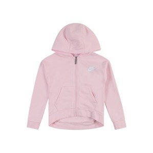 Nike Sportswear Tepláková bunda 'CLUB FLEECE'  ružová / biela