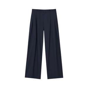 Pull&Bear Plisované nohavice  námornícka modrá / sivobéžová