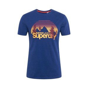 Superdry Tričko  modrá / hnedá / žltá