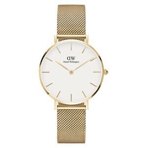 Daniel Wellington Analógové hodinky 'Petite Evergold G White'  zlatá / biela