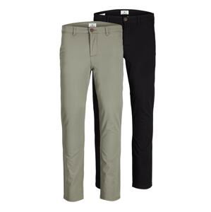 JACK & JONES Chino nohavice 'Marco'  svetlozelená / čierna