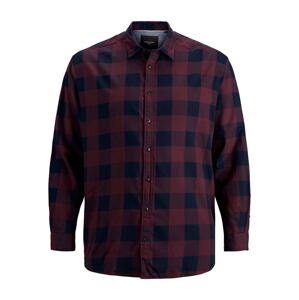 Jack & Jones Plus Košeľa 'Gingham'  fialová / čierna