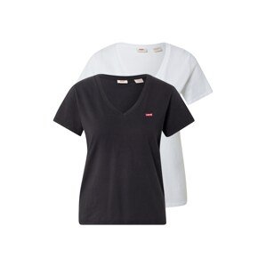 LEVI'S ® Tričko '2PACK VNECK TEE MULTI-COLOR'  čierna / biela