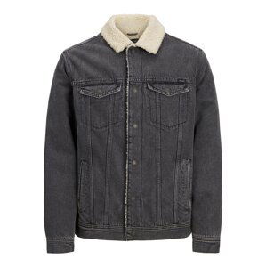 JACK & JONES Prechodná bunda 'Jean'  sivý denim / biela