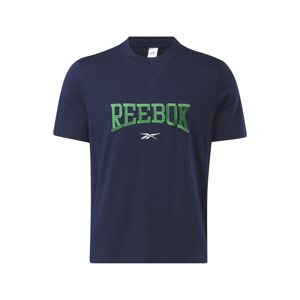 Reebok Tričko  námornícka modrá / zelená / biela