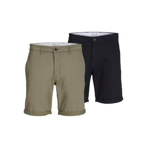 JACK & JONES Chino nohavice 'DAVE'  kaki / čierna