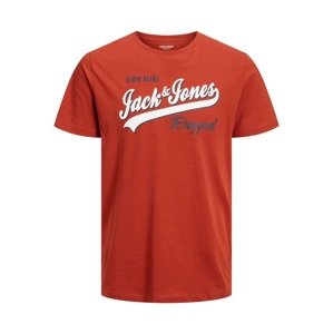 JACK & JONES Tričko  krvavo červená / čierna / biela