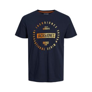 JACK & JONES Tričko 'Oliver'  tmavomodrá / zlatá žltá