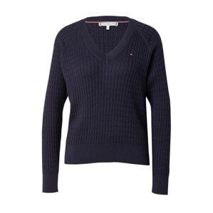 TOMMY HILFIGER Sveter  tmavomodrá / červená / šedobiela