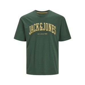 JACK & JONES Tričko 'Josh'  svetložltá / tmavozelená