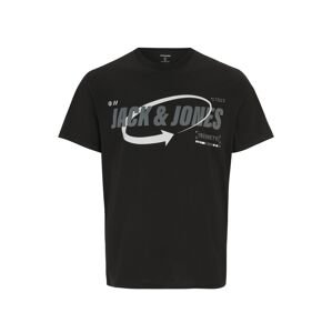 Jack & Jones Plus Tričko 'BLACK'  sivá / čierna