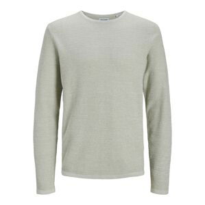 JACK & JONES Sveter 'Greg'  pastelovo zelená / čierna / šedobiela