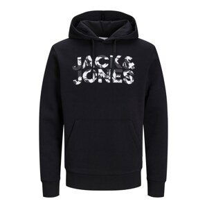 JACK & JONES Mikina 'Jeff'  antracitová / čierna / biela