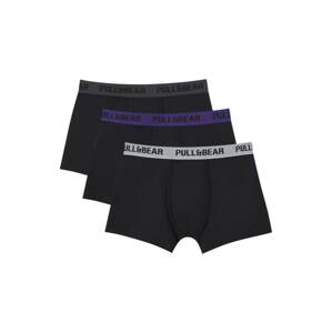 Pull&Bear Boxerky  sivá / tmavosivá / tmavofialová / čierna