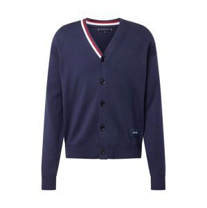 TOMMY HILFIGER Kardigán  námornícka modrá / svetločervená / biela