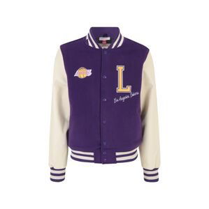 Mitchell & Ness Prechodná bunda 'LA LAKERS'  béžová / žltá / tmavofialová / biela