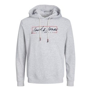 JACK & JONES Mikina 'Zuri'  námornícka modrá / svetlosivá / červená